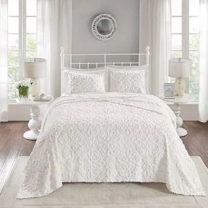 White Chenille 3 Piece Set Full/Queen